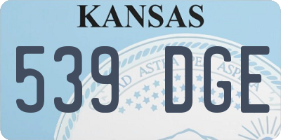 KS license plate 539DGE