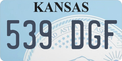 KS license plate 539DGF