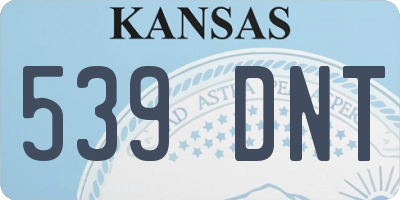 KS license plate 539DNT