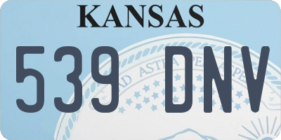 KS license plate 539DNV
