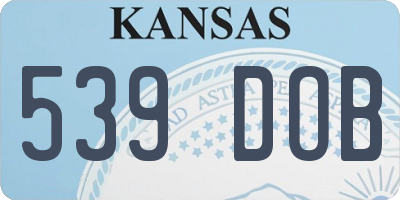 KS license plate 539DOB