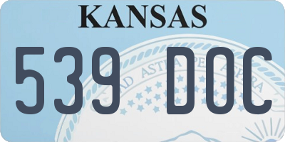 KS license plate 539DOC