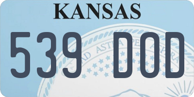 KS license plate 539DOD