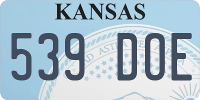 KS license plate 539DOE
