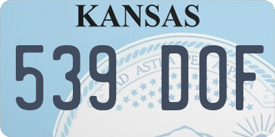 KS license plate 539DOF