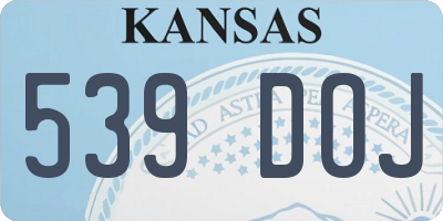 KS license plate 539DOJ