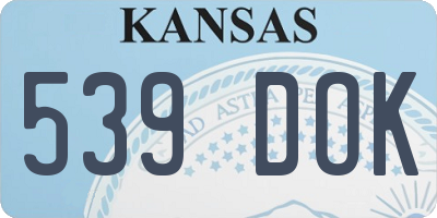 KS license plate 539DOK