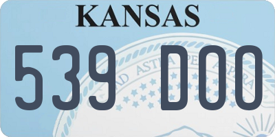 KS license plate 539DOO