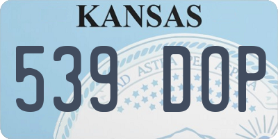 KS license plate 539DOP