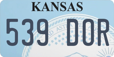 KS license plate 539DOR