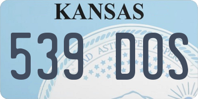 KS license plate 539DOS