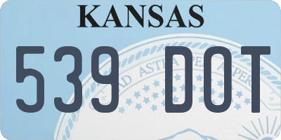 KS license plate 539DOT