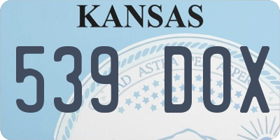 KS license plate 539DOX