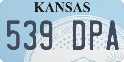 KS license plate 539DPA