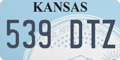 KS license plate 539DTZ