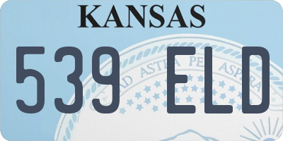 KS license plate 539ELD