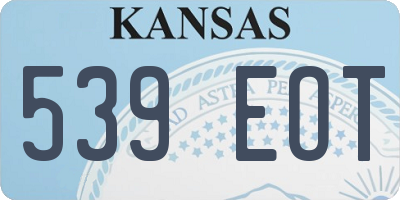 KS license plate 539EOT