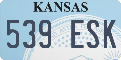 KS license plate 539ESK