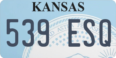 KS license plate 539ESQ