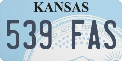 KS license plate 539FAS