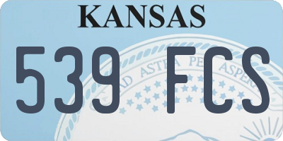 KS license plate 539FCS