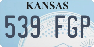 KS license plate 539FGP