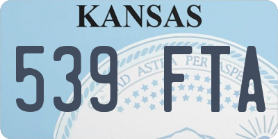 KS license plate 539FTA