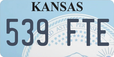 KS license plate 539FTE