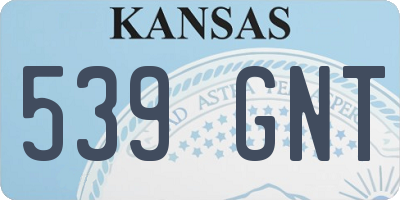 KS license plate 539GNT