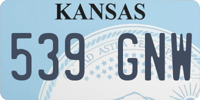 KS license plate 539GNW