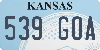 KS license plate 539GOA