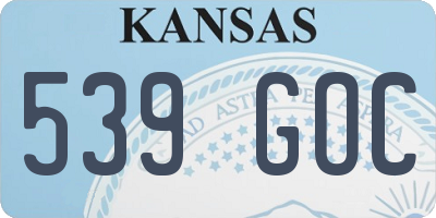 KS license plate 539GOC