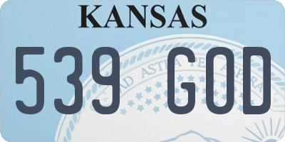 KS license plate 539GOD