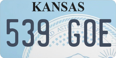 KS license plate 539GOE