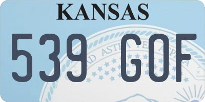 KS license plate 539GOF