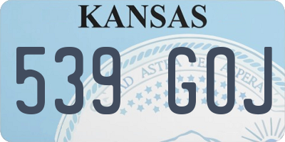 KS license plate 539GOJ