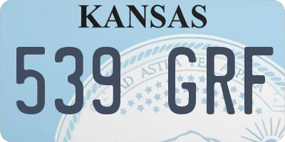 KS license plate 539GRF