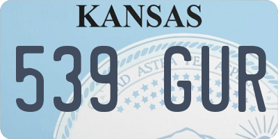 KS license plate 539GUR