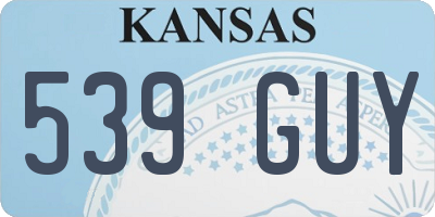 KS license plate 539GUY