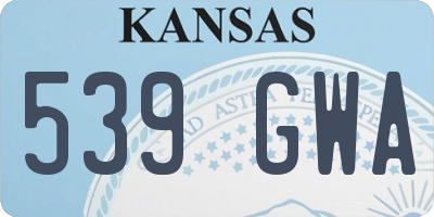 KS license plate 539GWA