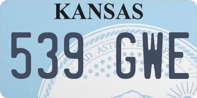 KS license plate 539GWE