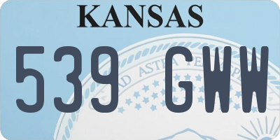 KS license plate 539GWW
