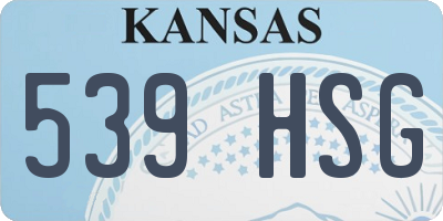 KS license plate 539HSG