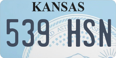 KS license plate 539HSN
