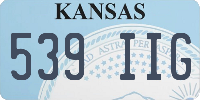 KS license plate 539IIG