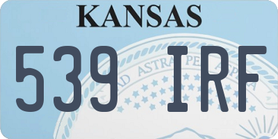 KS license plate 539IRF