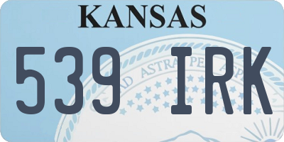 KS license plate 539IRK