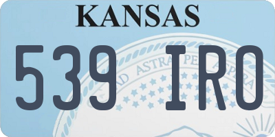 KS license plate 539IRO