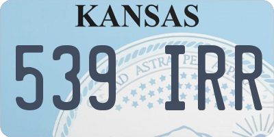 KS license plate 539IRR