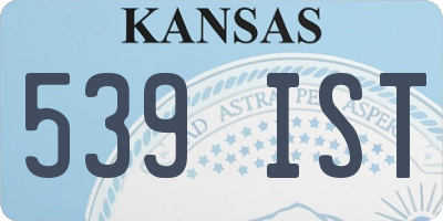 KS license plate 539IST